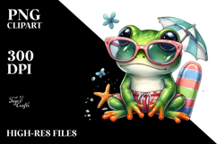 Cute Baby Frog with Beachwear, Transparent PNG Product Image 2