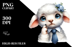 Dog Lamb Tie Big Eyes Thoughtful Clipart Product Image 2