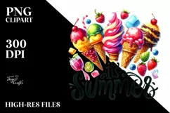 Juicy Ice Creams It's Summer PNG Product Image 1