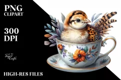 Vibrant Watercolor Baby Pheasant | Clipart Product Image 1