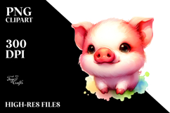 Vibrant Cute Baby Pig, Style PNG Product Image 2