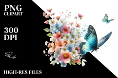 Butterfly of Spring Flowers, Transparent PNG Product Image 2
