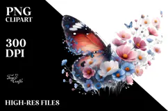 Butterfly made of Spring Flowers PNG Product Image 2