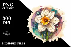 Wooden Narcissus Watercolor Splash Product Image 1