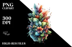 Vibrant Flower with 3D Looking Flowers PNG Product Image 2