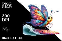 Colorful Butterfly Surfing | Clipart Product Image 3
