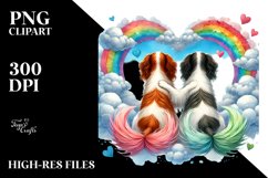 View from Behind English Springer Spaniel Heart Shape PNG Product Image 2