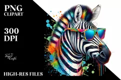Quirky Vibrant Zebra with Paint-Like Colors | Sublimation | Product Image 3