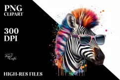 Quirky Vibrant Zebra with Paint-Like Colors | Sublimation | Product Image 3