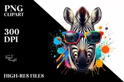 Quirky Vibrant Zebra with Paint-Like Colors | Sublimation | Product Image 1