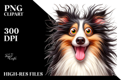 Cute Crazy Collie with Big Eyes Clipart Product Image 2