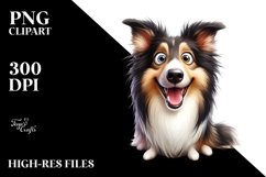Funny Crazy Collie Watercolor Product Image 1