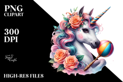 Colorful Unicorn Latin Club PNG Product Image 2