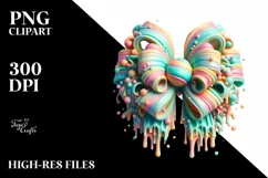 Colorful 3D Martzipan Christmas Bow PNG Product Image 2