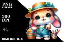 Smiling Baby Bunny with Monocle, Transparent PNG Product Image 2