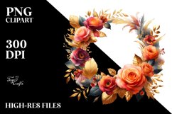 Vibrant Abstract Frame with Orange Roses | Sublimation | Product Image 1