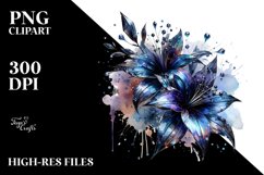 Glass Lobelia with Metalic Insertions Watercolor Splash Product Image 3