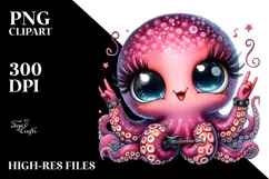 Cute Baby Octopus PNG Product Image 2