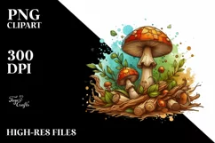 Detailed Stained Mushroom PNG Product Image 3