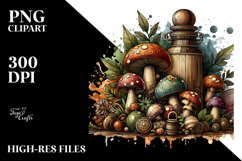 Detailed Stained Mushroom PNG Product Image 2