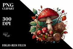 Detailed Stained Mushroom PNG Product Image 1