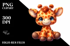 Cute Baby Giraffe Plush Watercolor Product Image 3