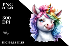 Colorful Winking Baby Unicorn Product Image 2
