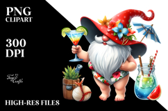 Gnome Drinking Cocktail in Beachwear Product Image 2