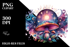 Vibrant Celestial Mushroom Tarot PNG Product Image 2