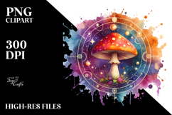 Vibrant Celestial Mushroom Tarot PNG Product Image 2