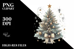 Simple Christmas Tree with Glittery Ornaments PNG Product Image 2