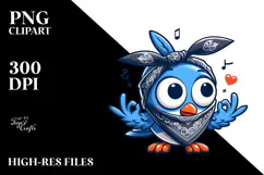 Silly Bird in Bandana PNG Product Image 2