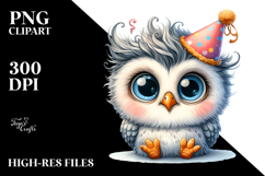 Baby Owl Party Hat | Confused Goofy Smile | Sublimation Product Image 2