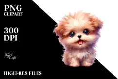 Happy Bichpoo Puppy PNG Product Image 2