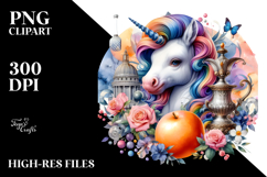 Colorful Baby Unicorn in Court Background Product Image 2