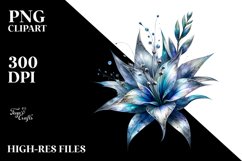 Glass Lobelia with Metalic Insertions Watercolor Splash Product Image 3