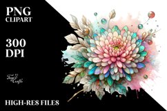 Pastel Chrysanthemum with Inserts Watercolor Splash | Product Image 1