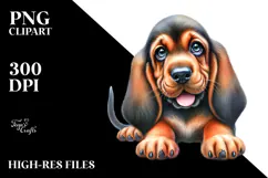 Baby Bloodhound with Big Eyes PNG Product Image 2