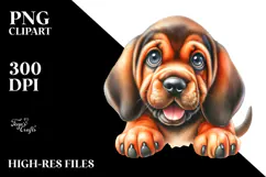 Baby Bloodhound with Big Eyes PNG Product Image 2