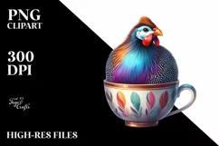Vibrant Watercolor Guineafowl | Clipart Product Image 3