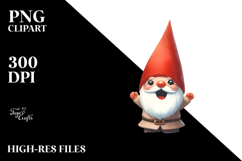 Excited Retro Gnome Clipart Product Image 2