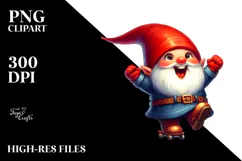 Excited Retro Gnome Transparent PNG Product Image 2