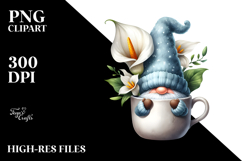 Cute Gnome with Calla Lily, PNG Product Image 2