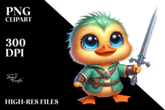 Baby Duck with Tiny Sword PNG Product Image 2
