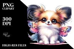 Happy Papillon with Big Eyes PNG Product Image 2