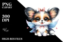 Cute Happy Papillon with Big Eyes PNG Product Image 2