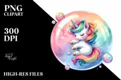 Twirling Baby Unicorn | Summer Sticker Clipart Product Image 3