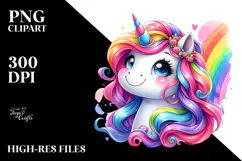 Funny Cute Unicorn in Style PNG Product Image 2