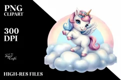 Cute Baby Unicorn Poses as Dancer Clipart Product Image 3