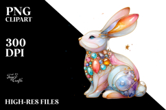 Colorful Pastel Bunny Made of Splashy PNG Product Image 2